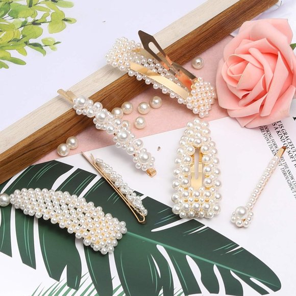 18 Pcs Pearl Hair Clips Large Hair Clips Pins - Picture 5 of 9